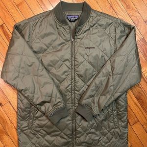 Patagonia Zip Down Jacket Puffer Green Lightweight Jacket Men’s Size XL